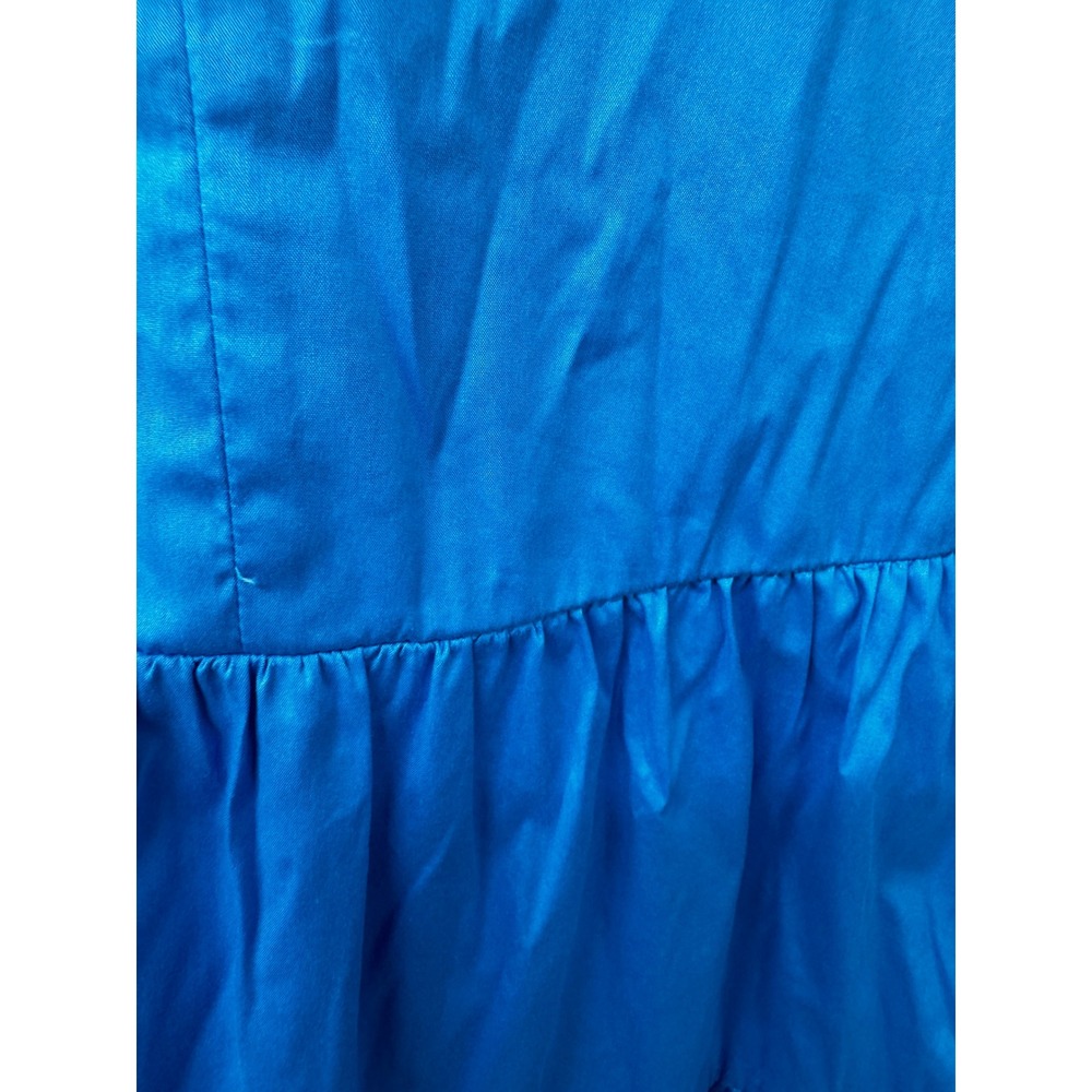 Chico's NWOT Blue Poplin Puff Sleeve Tiered Dress Pockets US 12 - Picture 6 of 10